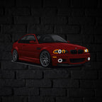 E46 Perspective Neon Car Wall Art - UV0006