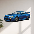 GT-R R-34 Perspective Neon Car Wall Art - UV0009