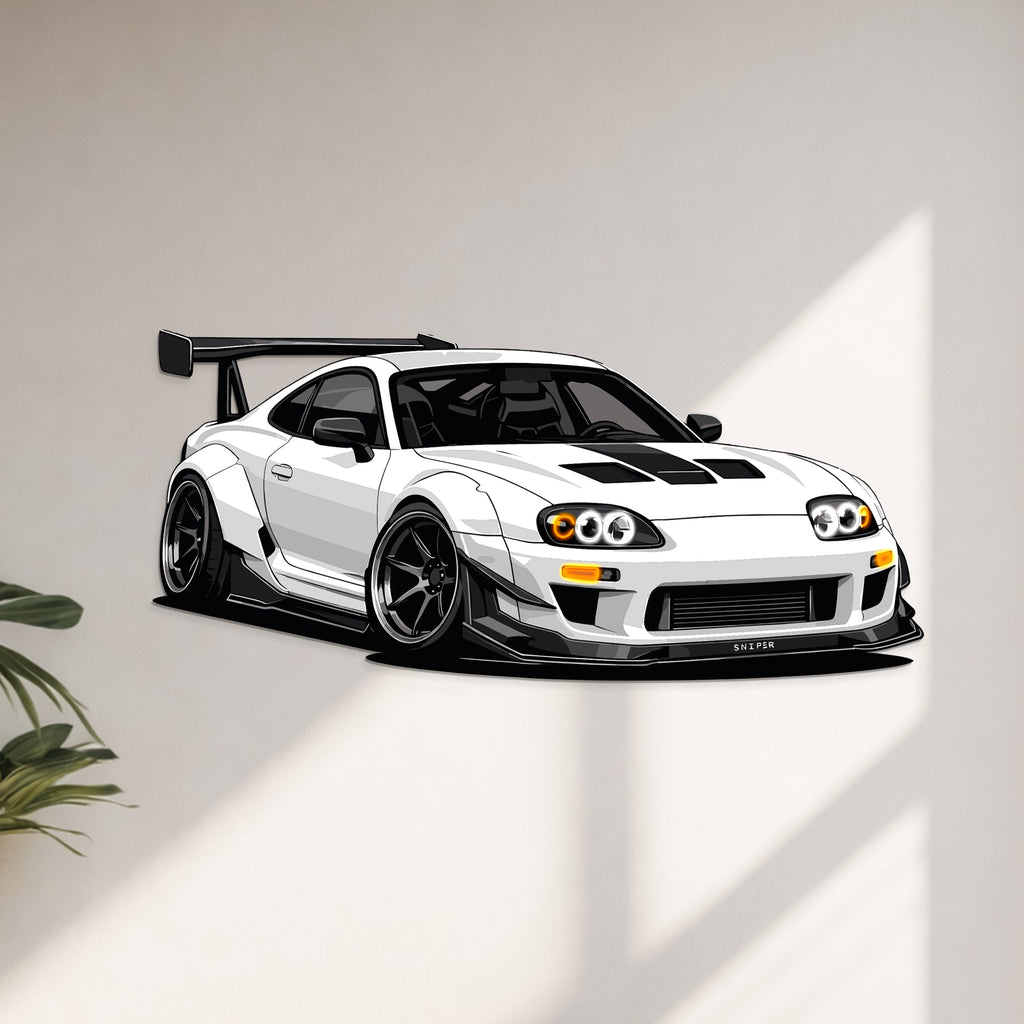 Supra MK4 Perspective Neon Car Wall Art - UV0010
