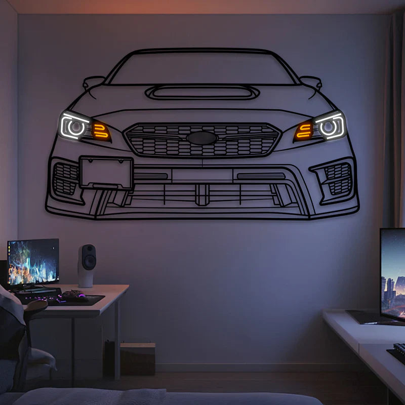 2020 WRX STI View Front Metal Neon Car Wall Art