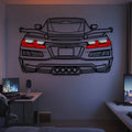 2024 Z06 C8 Corvette Back View Metal Neon Car Wall Art